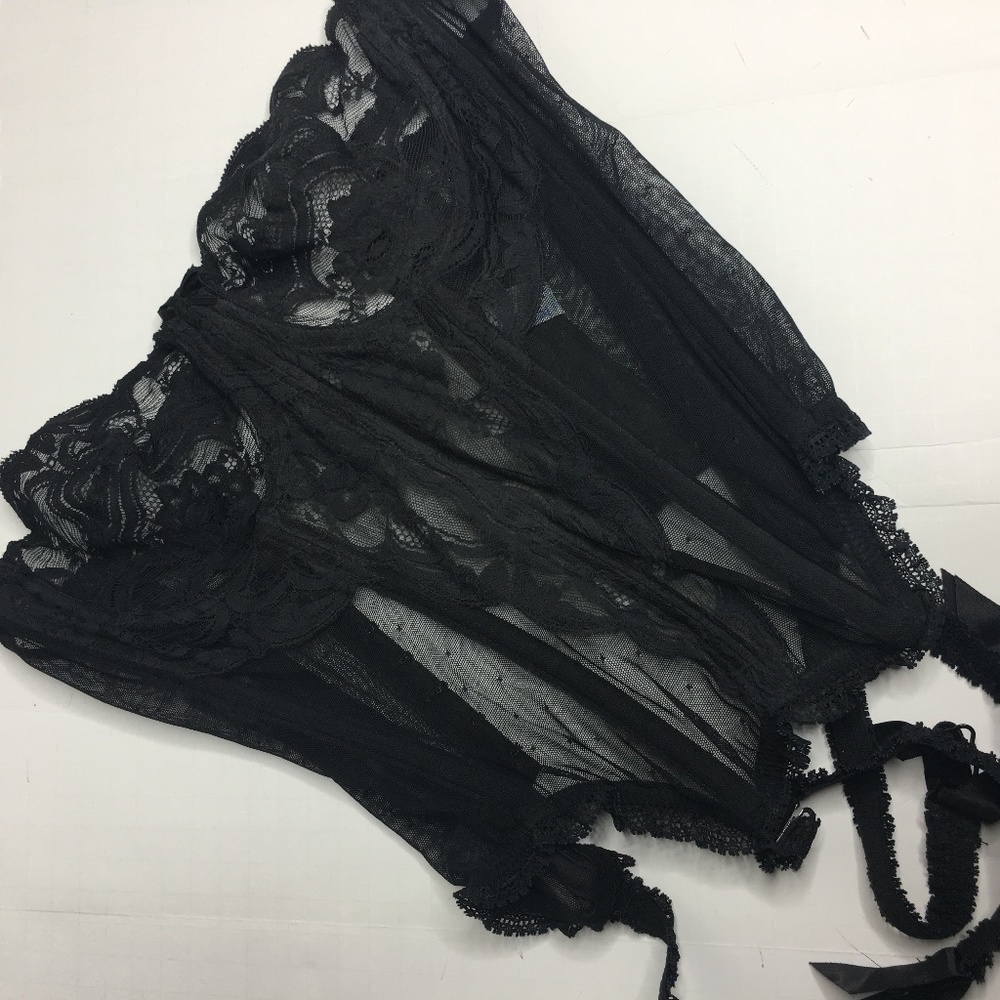 Vintage Vanity Fair Black Lace Bustier Bra